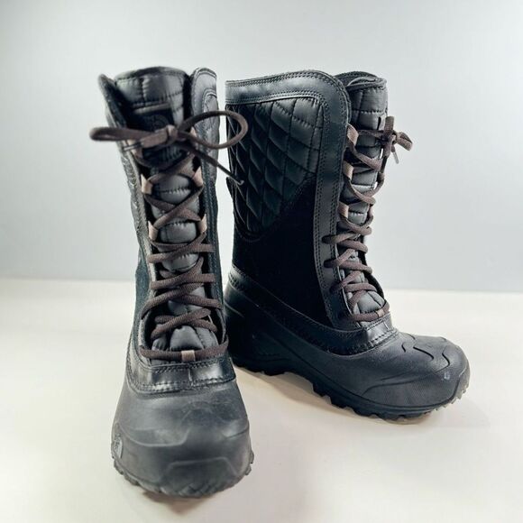 The North Face Kids Girls Boots Black Thermoball Shellista Quilted Winter US 3 - Picture 3 of 9